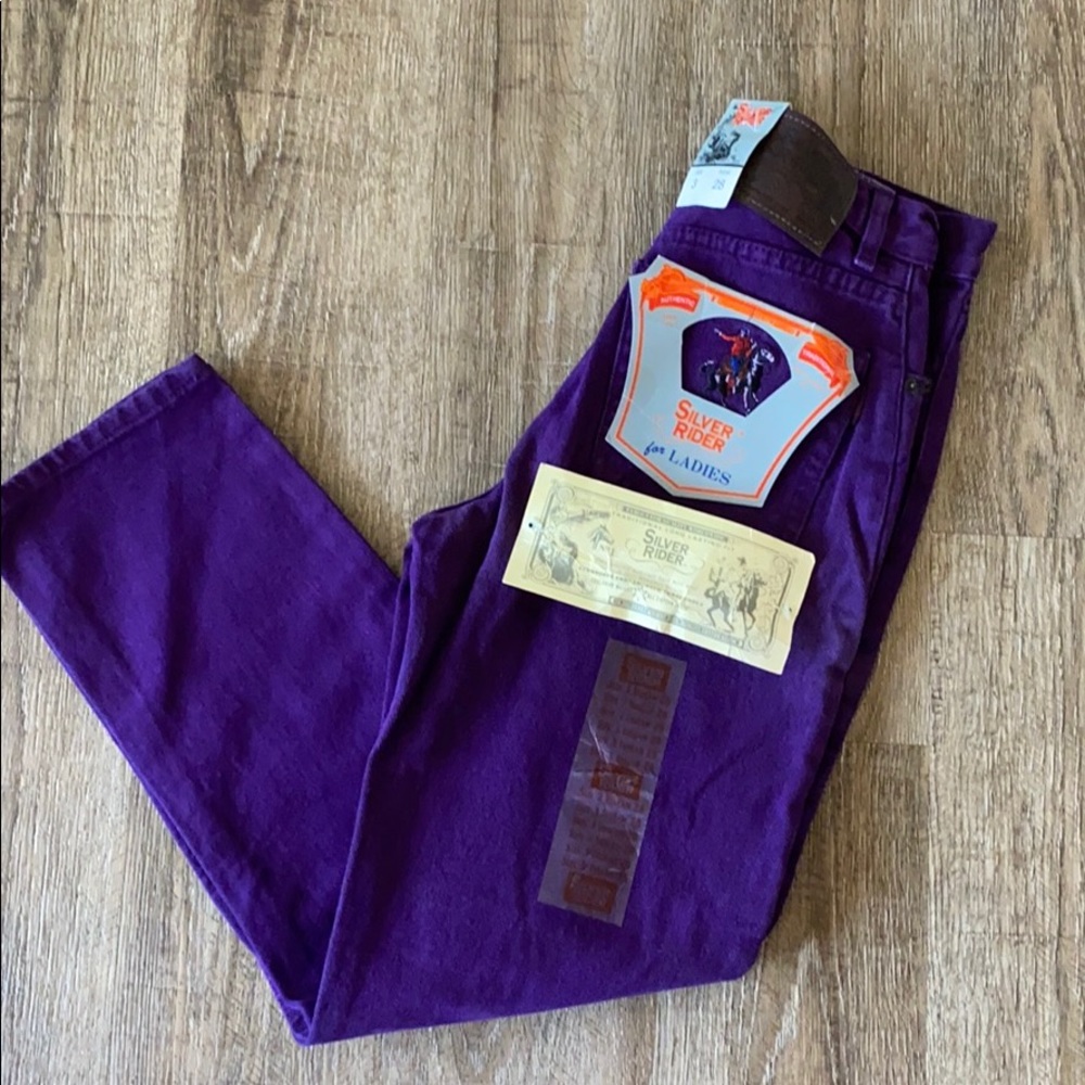 Unique silver rider purple Jeans 3
